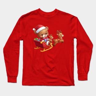 Cute Santa Claus Bear Kawaii Long Sleeve T-Shirt